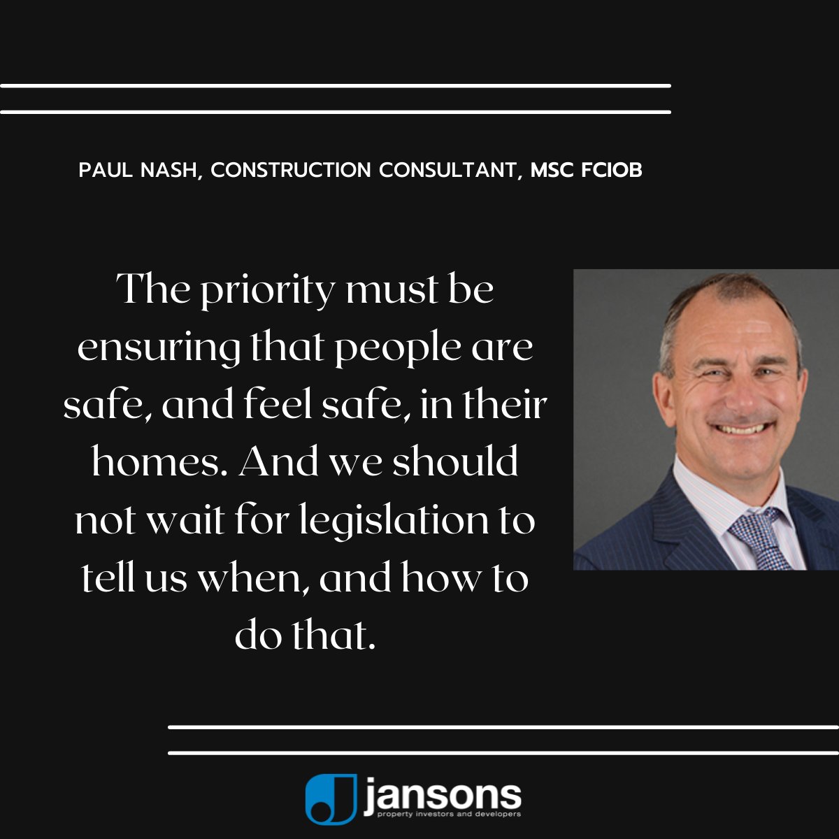 Construction Consultant, <a href="/paulnashconsult/">Paul Nash</a>, recently joined Housing Minister, Christopher Pincher MP, and a panel of experts, to discuss planning reform and its role in delivering the right quality and quantity of housing.

Full article here:
jansonsproperty.com/ensuring-plann…

<a href="/theCIOB/">CIOB</a>