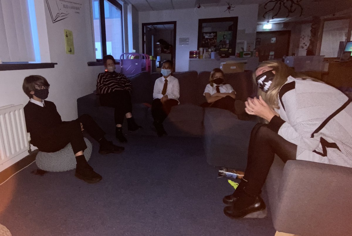 Mrs_Lancaster1's tweet photo. What a fantastic story-teller our Librarian Mrs Bruce is! My Fresh Start class had a lovely time on Friday listening to Spooky stories and making some creepy bookmarks. Everyone did really well and we enjoyed our start to the Halloween weekend!
@LibFalkirk @GHSfalkirk https://t.co/oOjJREInpK