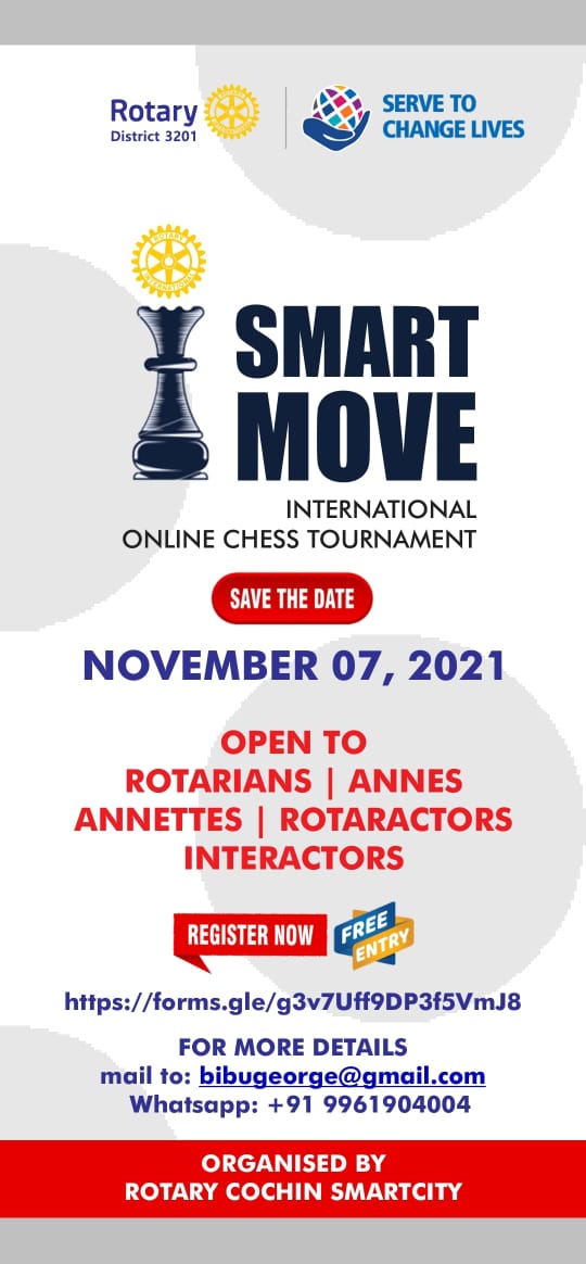 Calling all chess players to register for the 'Smart Move' International Tournament.