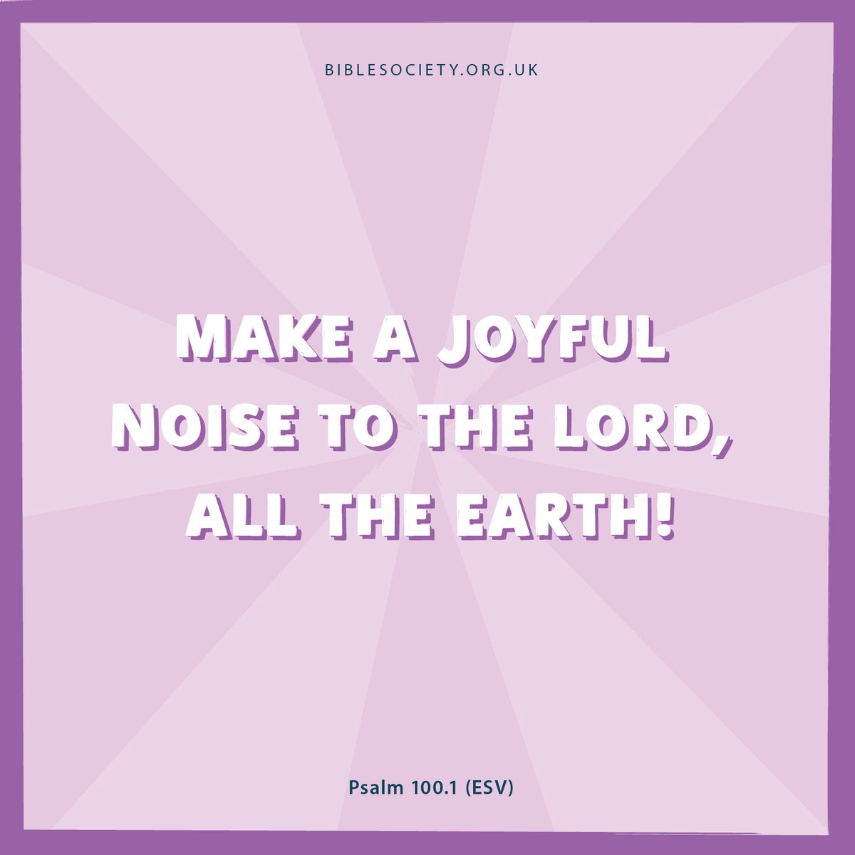 biblesociety's tweet photo. Make a joyful noise to the LORD, all the earth!
𝗣𝘀𝗮𝗹𝗺 𝟭𝟬𝟬.𝟭 (𝗘𝗦𝗩)
---
#BibleVerses #Bible #Inspiration #Encouragement #DailyMeme #Faith #God #Jesus #Lord #Psalms #Psalm100 #Joyful #Praise #Worship #AllTheEarth https://t.co/Inp1i7jwbn