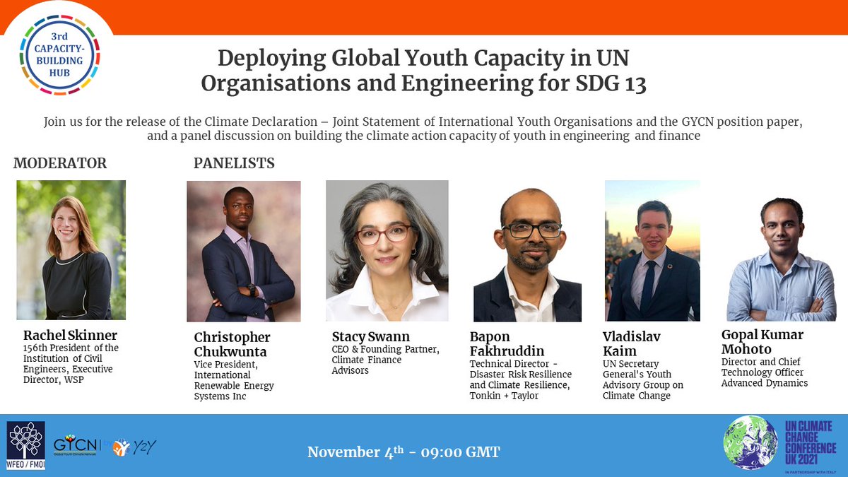 Gopal Kumar Mohoto (@gopalmohoto) on Twitter photo Join US on 4 Nov at 9h00 (GMT) at <a href="/COP26/">COP26</a> "Deploying Global Youth Capacity in UN Organisations and Engineering for SDG 13" session presented by the <a href="/wfeo/">WFEO</a> #GYCN <a href="/Y2YWBG/">Youth2Youth</a>
#CB_Hub
#3rdCB_Hub
#PCCB
<a href="/UNFCCC/">UN Climate Change</a>
#capacitybuilding
#FinanceAndTechnologyDay
<a href="/coy16glasgow/">COY16</a> @IYCM <a href="/UKinBangladesh/">UK in Bangladesh 🇬🇧🇧🇩</a> Join US on 4 Nov at 9h00 (GMT) at <a href="/COP26/">COP26</a> "Deploying Global Youth Capacity in UN Organisations and Engineering for SDG 13" session presented by the <a href="/wfeo/">WFEO</a> #GYCN <a href="/Y2YWBG/">Youth2Youth</a>
#CB_Hub
#3rdCB_Hub
#PCCB
<a href="/UNFCCC/">UN Climate Change</a>
#capacitybuilding
#FinanceAndTechnologyDay
<a href="/coy16glasgow/">COY16</a> @IYCM <a href="/UKinBangladesh/">UK in Bangladesh 🇬🇧🇧🇩</a>