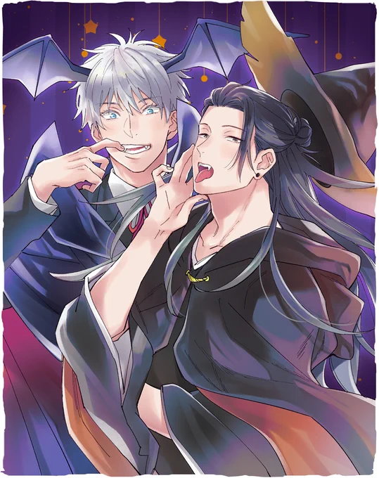仙鬼のネップリ用に描いたハロウィン五夏です～～👻🥳
プリント番号はリプに… 