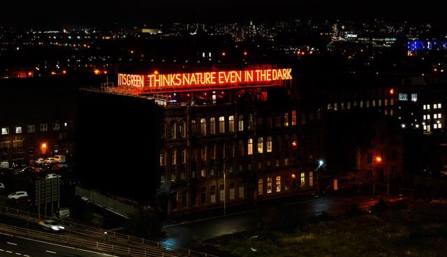 Keppie_Design's tweet photo. IT IS GREEN THINKS NATURE EVEN IN THE DARK
indestructible language โฆ indestructible city
A major art installation and call to action by Mary Ellen Carroll.
@StrideTreglown @TODDArchitects
#cop26ย #cop26glasgow #glasgow #keppie #art #language #gcc #climateactionrelay https://t.co/WdhNvaE1AD