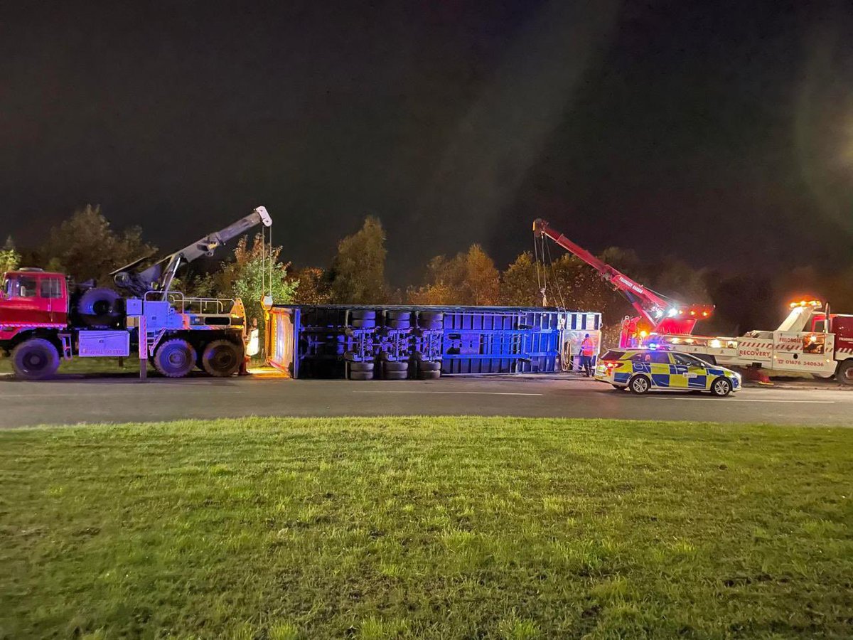 Unfortunately, there has been a slight delay to one of our shipments….. luckily, the driver is okay.
