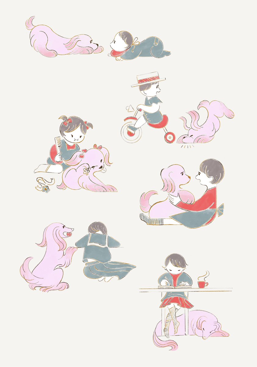 「#犬の日 と聞いて🐶今年描いたわんちゃんを。 」|こみひかるこ Illustrator_個展7月のイラスト