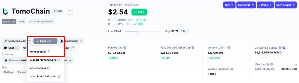 Tomochain Tomo Price Charts Market Cap Markets Exchanges Tomo To Usd Calculator 3 23