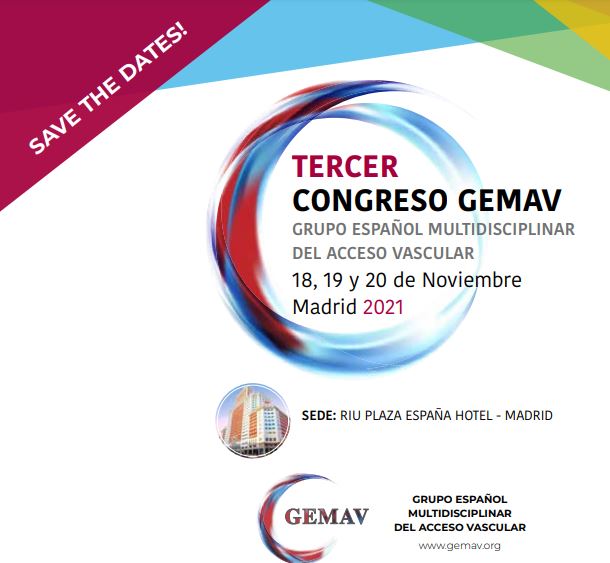 ¡¡¡ El mes de noviembre ya ha llegado y con ello el Tercer Congreso GEMAV !!!
La mejor actualización del acceso vascular para hemodiálisis!!!!
¡¡¡Del 18 al 20 de Noviembre en Madrid!!!
<a href="/GEMAVsociedad/">GEMAV</a>  <a href="/senjoven/">JovSEN</a> <a href="/sengndi/">Grupo de Nefrología Diagnóstica e Intervencionista</a> <a href="/SEDENenfermeria/">SEDEN</a> 
👉gemav-eventos.com