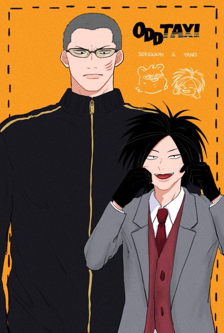 一番最初に描いた関ャ人型コレなんですけど、最終話前夜に下描きしてて そのときは関ロオールバック気味襟足ありで描いてたけど 最終話見てデカい声で「坊主かい」と叫んで描き直した記憶 
