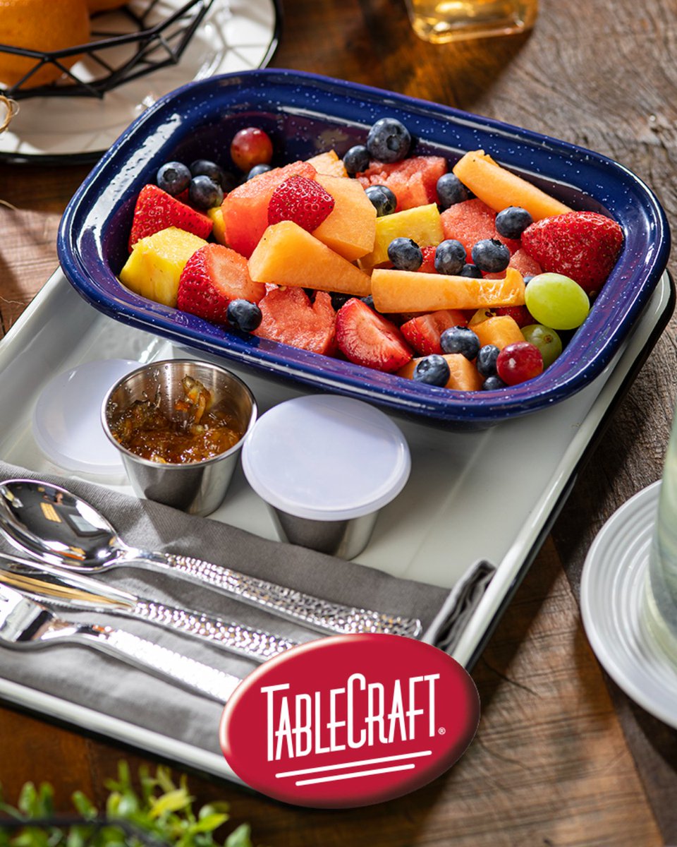 tablecraftEU's tweet photo. Enamelware doesn't have to be plain white! This gorgeous Blue Speckle design adds a pop of colour to your breakfast service.
Get more info on the collection here: https://t.co/zdjgy6WVPe
#Colourway
#Bluespeckle
#BreakfastService https://t.co/1GQ5uViyR4
