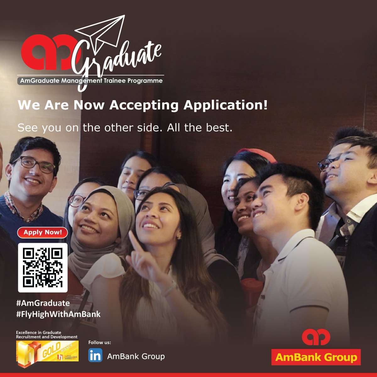 AmBankMY's tweet photo. Calling all graduates!
Applications for our AmGraduate Programme Cohort 7 is now open. Scan the QR code or submit your application at https://t.co/5SPaFYhD2V
#AmGraduate #FlyHighWithAmBank #AmBankGroup #TeamAmBank #Careers #Jobs https://t.co/DDvWja3dqi