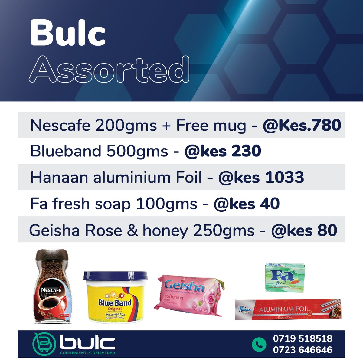 BulcFoodPlus's tweet photo. Bei ni pocket friendly. Order online at https://t.co/AlluNrTCWv and get same day deliveries. 

New month shopping with Bulc. #BulcShoppingExperience https://t.co/DRYVVCDuvg