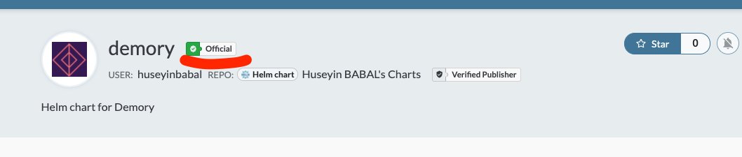 huseyinbabal's tweet photo. We are official owner of Demory helm chart artifact 😊 https://t.co/yxrCfQSmiI #demory #helm #k8s #cloudnative https://t.co/kkYQ1jtCYw