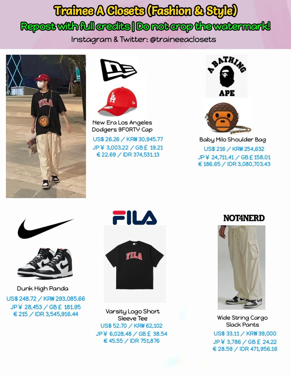 TraineeAClosets's tweet photo. Instagram - 210906 - Leo

Brand: New Era → A Bathing Ape → Nike → Fila → Not4nerd

#TraineeAClosets #TraineeA #TraineeALeo #Leo #리오 #아이돌연습생 @trainee_a https://t.co/CGlhkywxgk
