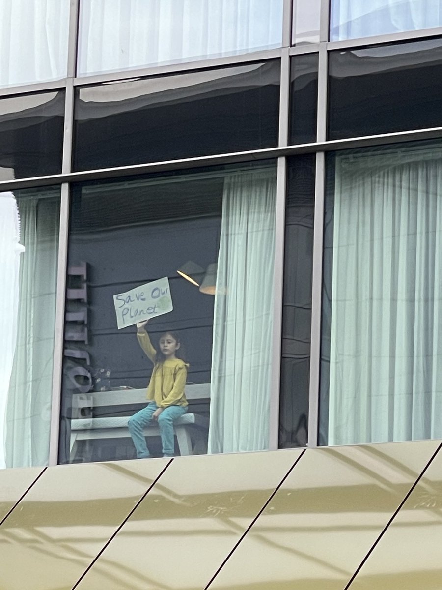 johnfraher's tweet image. Overlooking the front entrance of #COP26 on Day 1