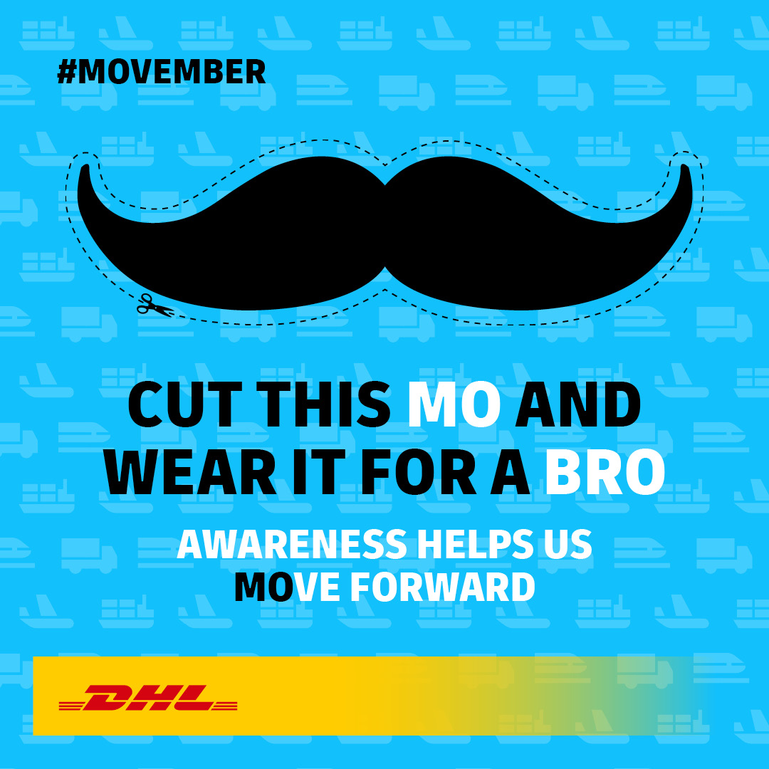 During #Movember, brave and selfless men around the world grow a mustache, and women step up to support them, all to raise awareness and funds for men's health.

So cut the Mo and wear it for a Bro because #Awareness helps us move forward!
 
#Moustache