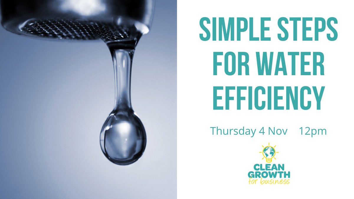 Looking for top tips to start your business journey to #NetZero?

Join us for a free webinar on Thursday to learn how to reduce your water use. 

eventbrite.co.uk/e/water-effici…

#business #water #TogetherForOurPlanet #OneStepGreener #COP26
