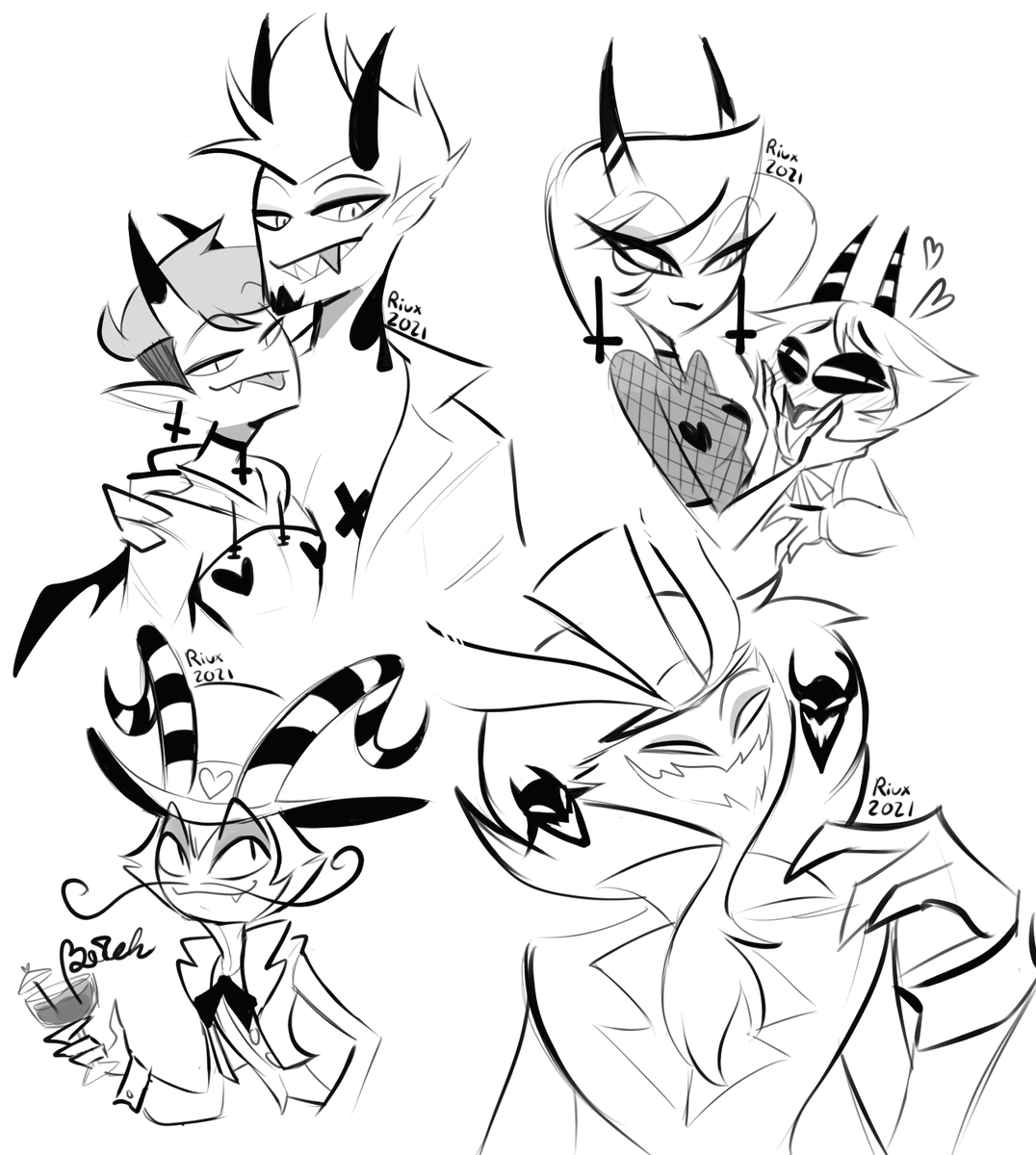 Riux_xxx's tweet image. enough cryin! Did some sketchpages- will do more and might do some painting next! 😄
.
.
#HelluvaBoss