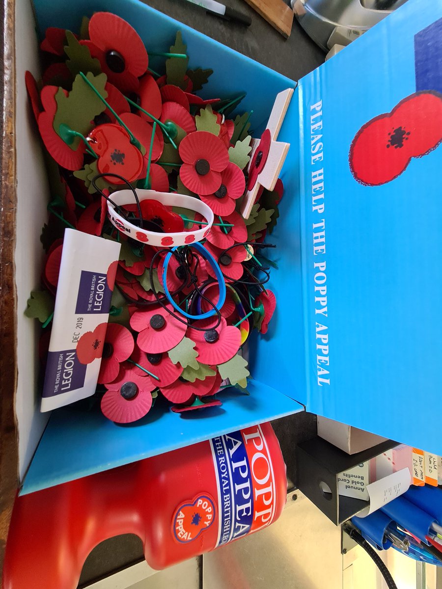 AddlestoneBook1's tweet photo. Finally got my delivery of poppies today.  I've not seen many places with them this year so if your passing through and wish to get one... https://t.co/SW9jAyLDQ4