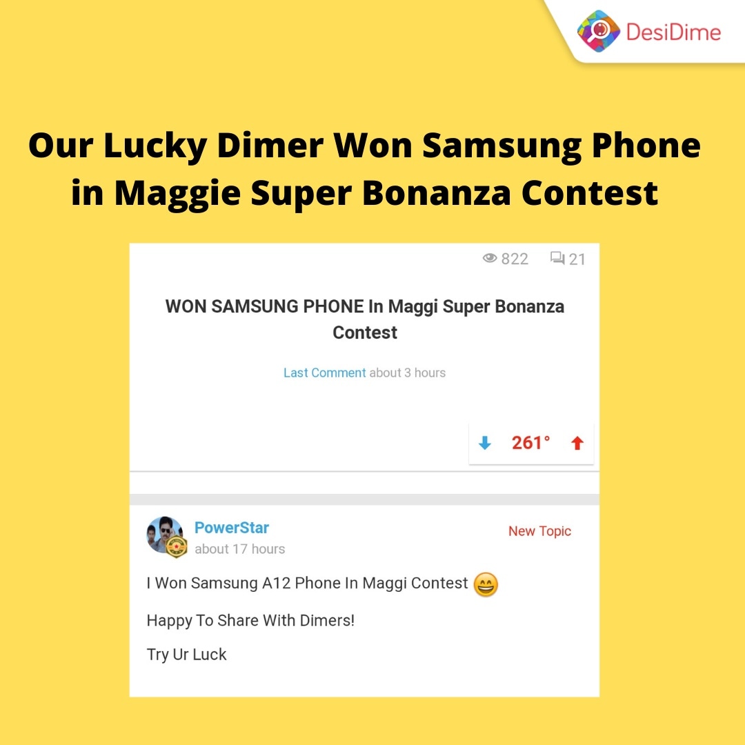 desi_dime's tweet photo. Our Lucky Dimer won Samsung smartphone in Maggie Super Bonanza Contest 🤩👇🏻
https://t.co/Bk78c4sgtv
#contestalertmumbai #Contest #Contestalert #maggie #superbonanza #luckywinner #winner #contestgram https://t.co/KmWXNDaTYY