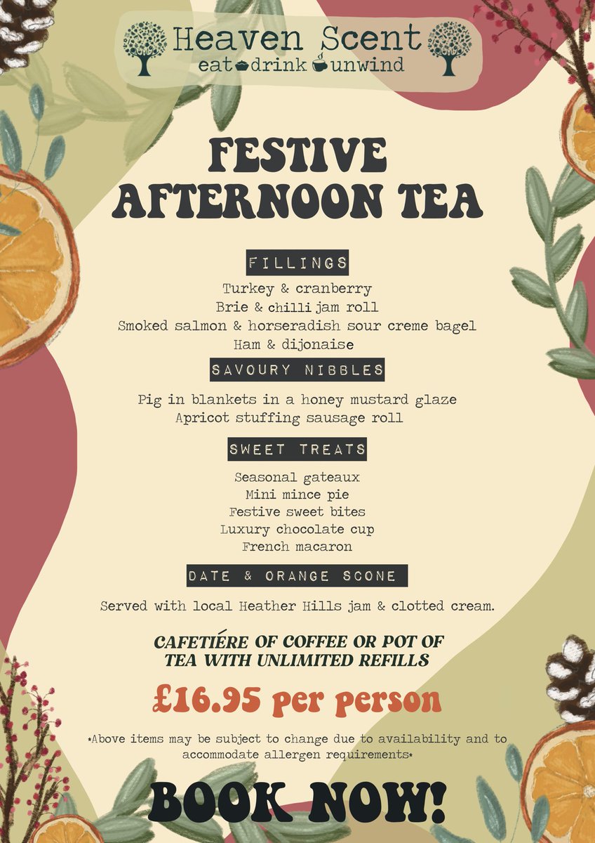 ShopsHeaven's tweet photo. It’s the moment you’ve all been waiting for …. Our Festive Afternoon Tea and Festive Willy Wonka bookings are live!!

Ho!🎅 Ho!🎅 Ho!🎅

#willywonka #christmas2021 #christmasfun #afternoontea #willywonjaafternoontea #kidsafternoontea #heavenscent #coffeeshop #milnathort https://t.co/RF2JaZIBJM