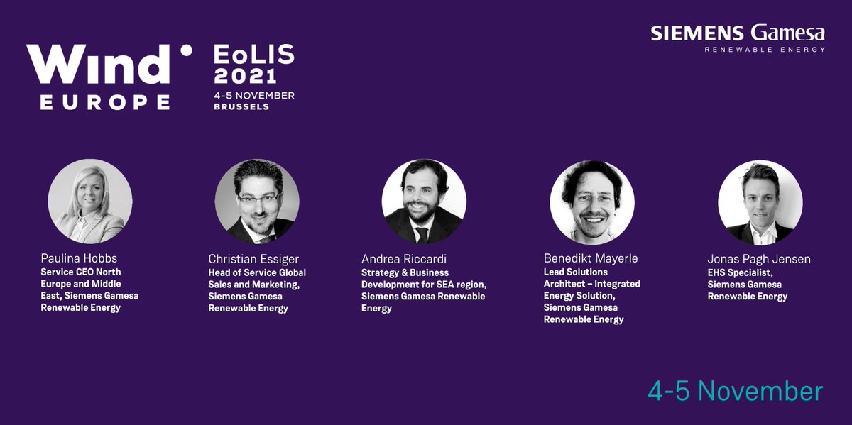 SiemensGamesa's tweet photo. #EoLIS 2021 is on its way!
Beginning the 4th of November, European wind will meet in this @WindEurope forum sponsored by Siemens Gamesa to discuss end-of-life issues, strategies and the future solutions.. Join Siemens Gamesa and other industry experts! https://t.co/oRLoJPMsZk