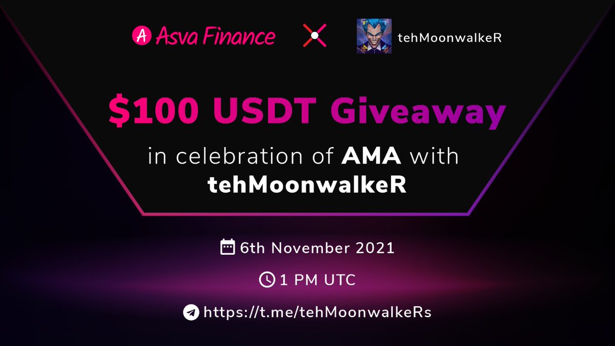 moonstone_io's tweet photo. #GiveawayAlert 🤩

😎To celebrate our upcoming AMA with @tehMoonwalkeR,Asva Team is holding a giveaway contest 🥳

🎁 $100 USDT
🏆 5 Lucky Winners

👇Rules
1⃣ Follow @AsvaFinance @AsvaVentures &amp; @tehMoonwalkeR
2⃣ ♥️+ RT + Tag 5
3⃣ Join our TG https://t.co/Pq95W9AqUA

👀Stay Tuned https://t.co/QsMHpJmO5H
