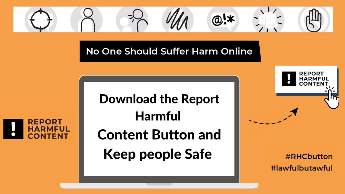 reportHC's tweet photo. The new reporting button is here! Educational settings can install this button onto their website, allowing audiences to report legal but inappropriate content, no matter where they are online! Please visit https://t.co/tN4XbzQD4X to find out more! #lawfulbutawful #RHCbutton https://t.co/6gfXXYRENa