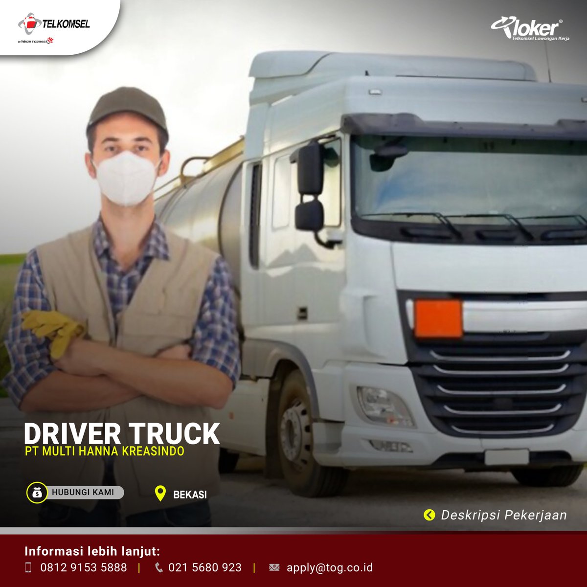 info_tloker's tweet photo. Bergabung menjadi bagian dari PT Multi Hanna Kreasindo sebagai driver.

Kirim CV terbaru kamu ke nomor kontak atau email yang tertera pada design gambar.

Like dan Share lowongan ini kepada teman, saudara atau tetangga kamu yang membutuhkan. https://t.co/peXHv50HMj