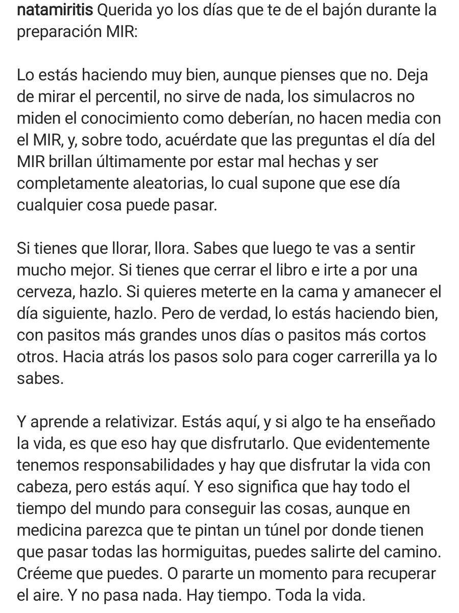 nataMIRitis's tweet photo. Querida yo cuando te dé el bajón durante el MIR https://t.co/QUfZT0KL38