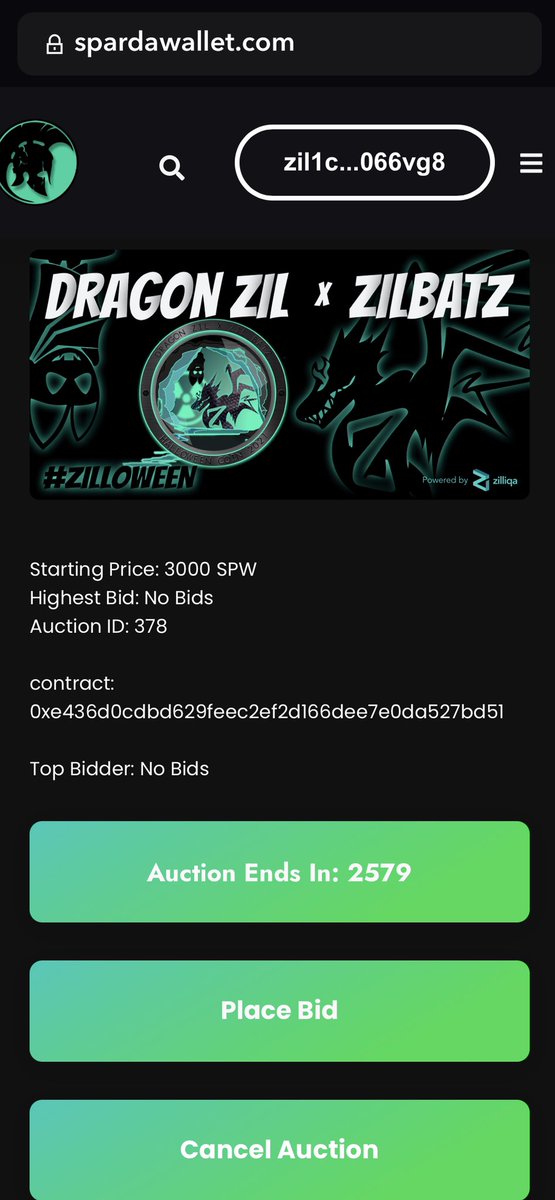 ZilDragons's tweet photo. π¦π₯π The Official #DRAGONZILBATZ #ZILLOWEEN Poster is Also Up on @SpardaWallet π§πΌββοΈ
Auction Starts at 3000 $SPW
If you want to take home part of History, this is Your Chance πππ
#NFTAUCTION #SpardaWallet #SPW #Zilliqa #NFTMarkerplace #DragonZil $SPW $ZLP $ZWAP https://t.co/rzrYfvCwdu