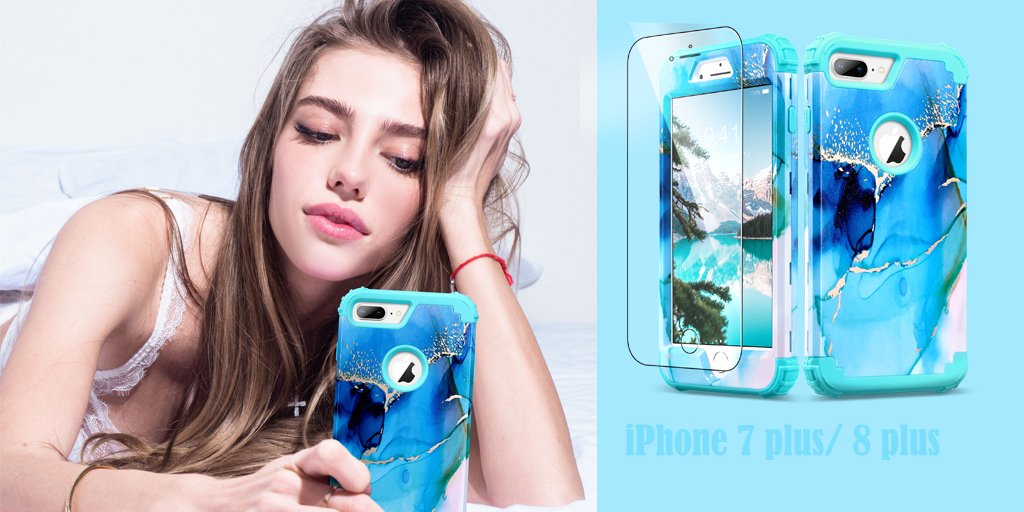 3 in 1 blue phone case let yourself as if in Ocean🌎, compatible with iPhone 8 Plus / iPhone 7 Plus with screen protector, protect your lovely phone with 360°, suitable for nature lover💙❤️
Shop Visa🔗 amzn.to/3br01s5 #Amazon 
#iPhone7plus #iPhone8  #applephone #bluelover