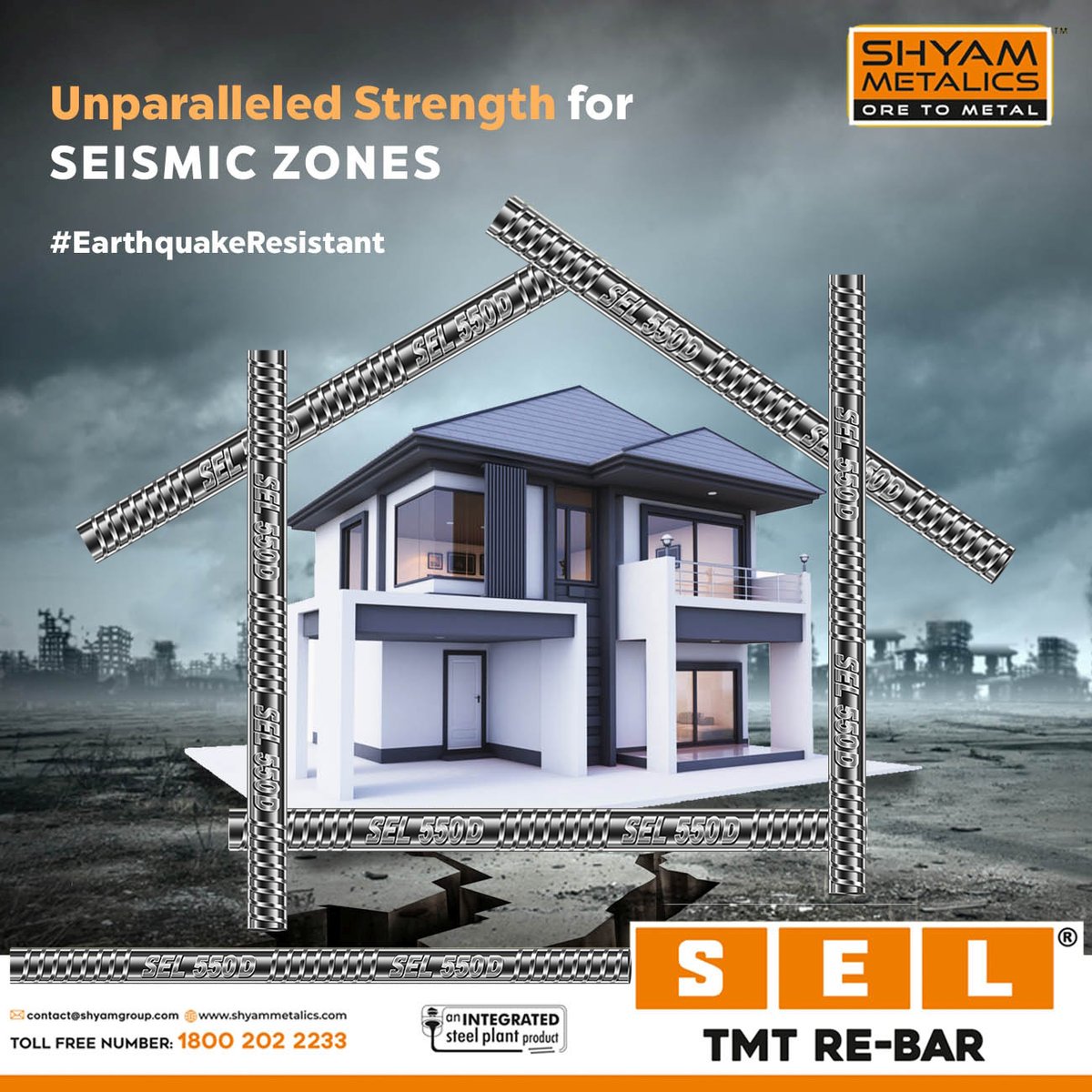 ShyamMetalics's tweet photo. With a balanced proportion of Carbon and Manganese, SEL TMT Bars ensures quality and reliable #tmtbars with high endurance and better bendability for earthquakes.
#ShyamMetalics #SELTMTBars #TMTBars #TMT #bestqualityTMTBars #kolkata https://t.co/wJOwMznP42