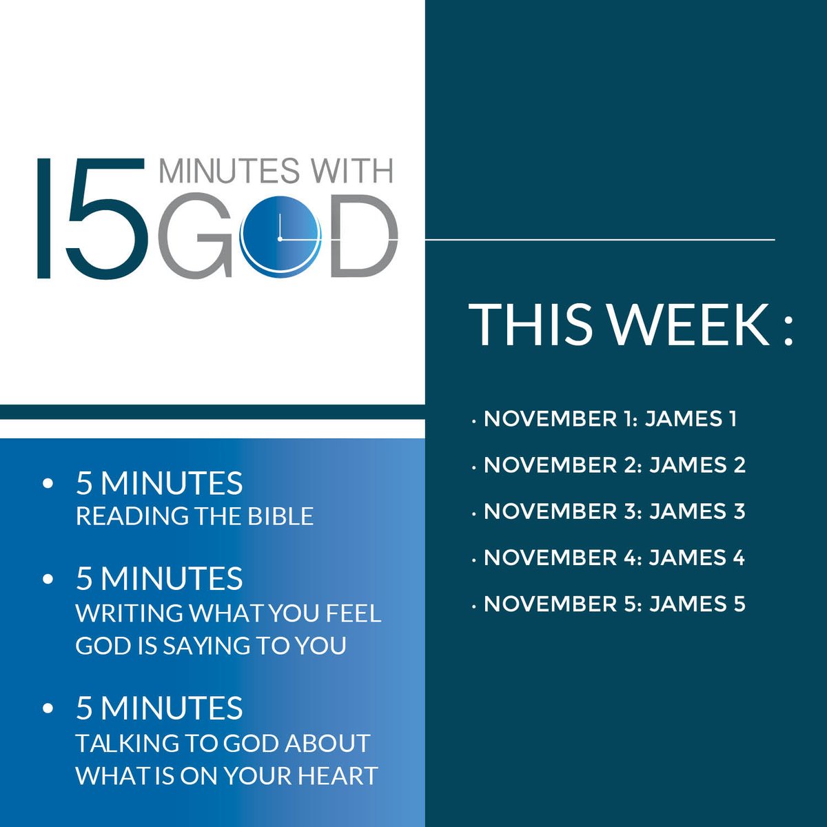 gracewired's tweet image. It’s a beautiful new week and that’s the perfect time to start fresh. Take 15 minutes each morning to spend time with God and it will change your whole day!

#gracewired #gracecommunitychurch #church #detroit #15minutes #15minuteswithgod #read #write #pray #connect #freshstart