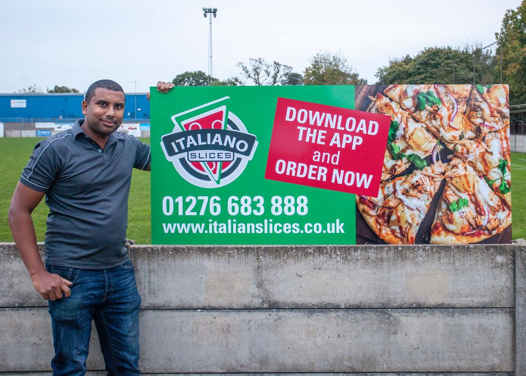 CamberleyTownFC's tweet photo. Sponsorship News | 🚨📰🗞

We are delighted to confirm that Italiano Slices has become one of our pitch side sponsors at Krooner Park.

Welcome to the team guys! Your support is much appreciated.

#TogetherAsOne #Community

Visit there website to order

https://t.co/MhbeoNlwuA https://t.co/3B5ky1QHw5