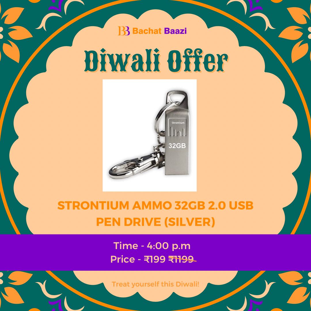 Strontium Ammo 32GB 2.0 USB Pen Drive (Silver) will be available at the lowest possible price at 4:00 PM⁠.⠀⠀
⠀⠀
Link in Bio⁠⠀⠀
⠀⠀
#ecommerce #ecommercewebsite #ecommerceapp #product #sale #salesalesale #offer #offerprice #offersale #discount #shopping