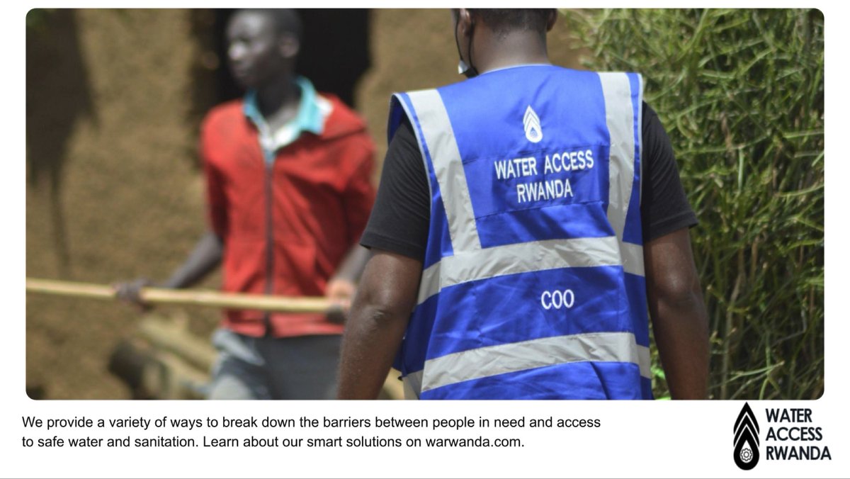 WaterRwanda's tweet photo. We provide a variety of ways to break down the barriers between people in need and access to safe water and sanitation. Learn more about our smart and sustainable solutions on https://t.co/DvlaLKm2W9 #warwanda #water #sanitation https://t.co/DR69qYP8uy