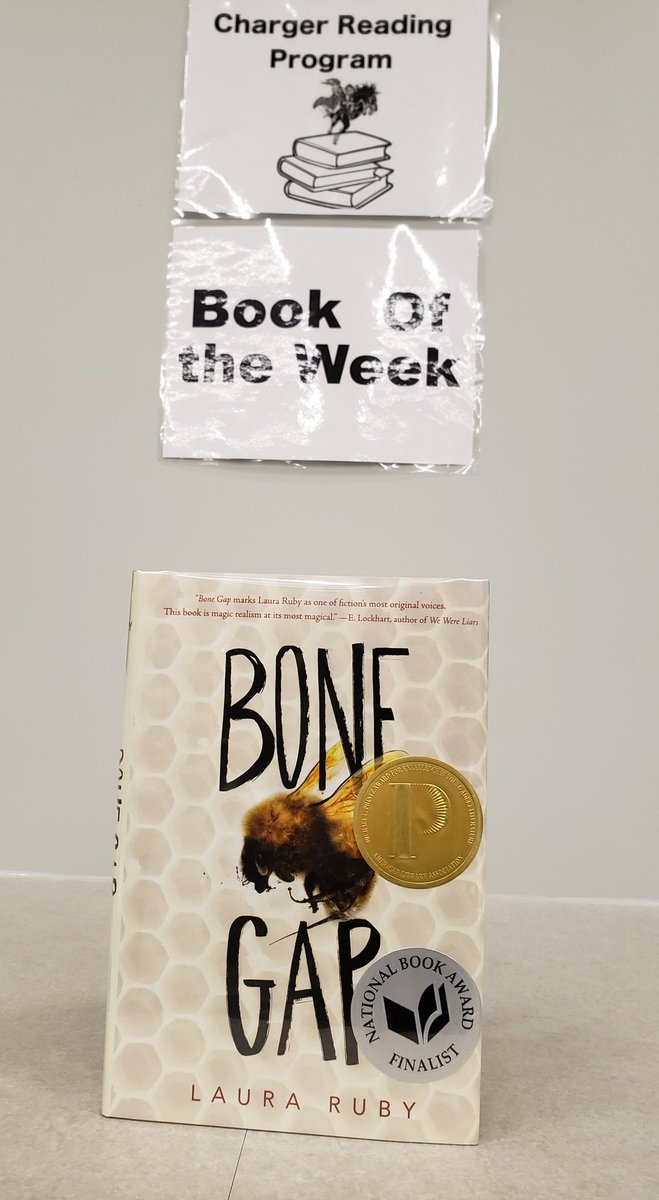 center_nm's tweet photo. The book of the week for the Charger  Reading Program is "Bone Gap" check  it out today! DONT FORGET THE READING PROGRAM CONTEST!! https://t.co/Kruy61GOOD