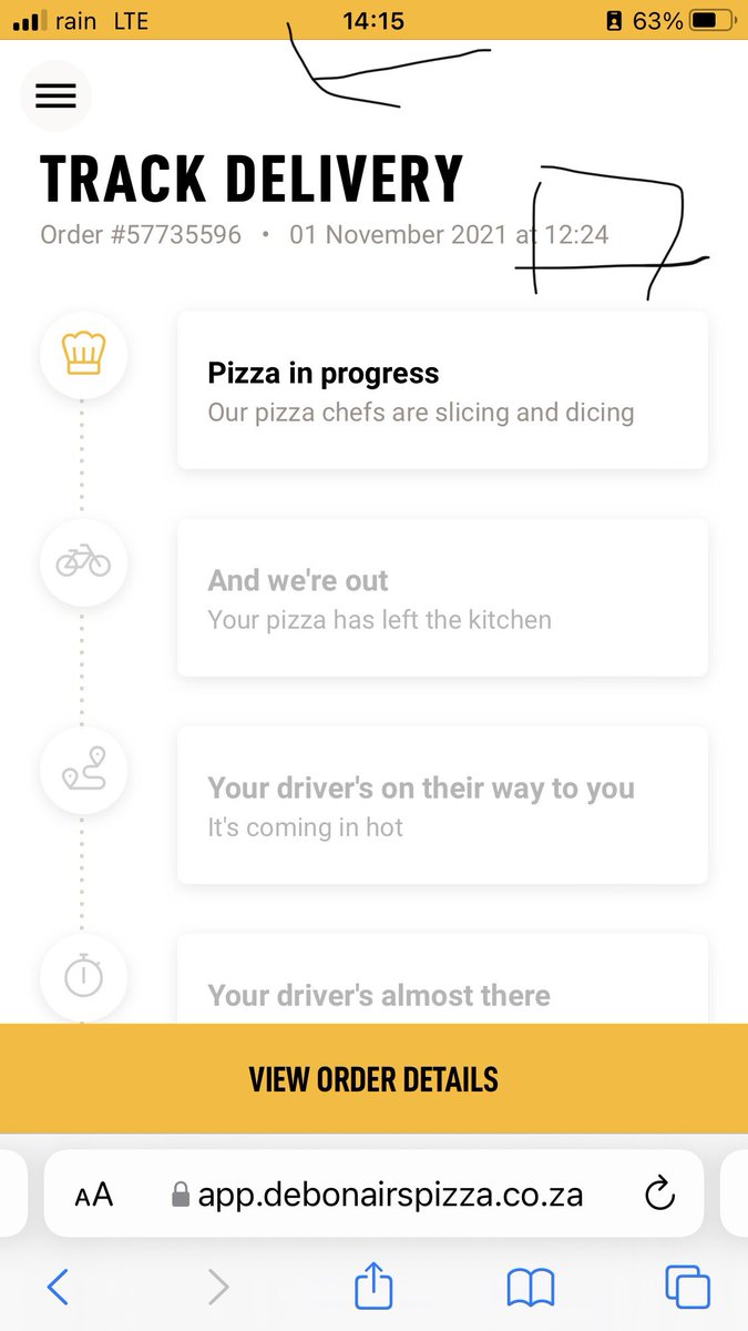 BootcampBts's tweet photo. @DebonairsPizza make it make sense ordered at 12:24 nothing delivered at 14:15! Thought Saturday issue was a fluke (pizza 2hrs late) due to me never ordering that store before. I’m all about second chances, so ordered today from store that I’ve ordered from but STILL THE SAME😡🤬 https://t.co/WhcPKyhhc7