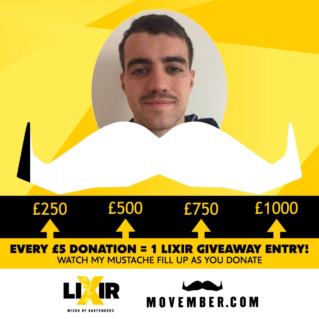 billyamps's tweet photo. So it’s my favourite month of the year again!  https://t.co/6FHrQXmetk  ￼
With Movember's huge aim reducing male suicide by 25% by 2030, our support is needed more than ever!
ALSO… after we hit £500 I’ll dye my fuzzy lip blonde 👱‍♂️  Donate, share, grow a Mo - thanks a bunch! https://t.co/c5JZLe2iQa