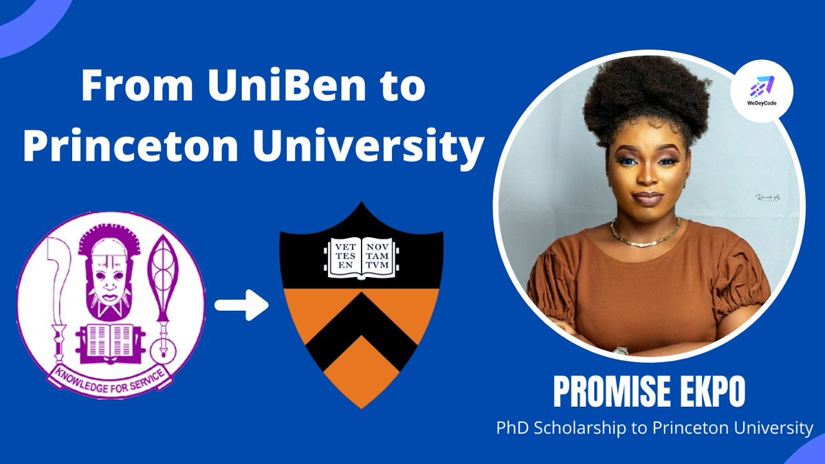 wedeycode's tweet image. Princeton University PhD Scholar, Promise Ekpo (@Promisevekpo), reveals how to win international PhD scholarships! Watch now 👇🏿
🚨 youtu.be/UA2KBJJpUI8 🚨