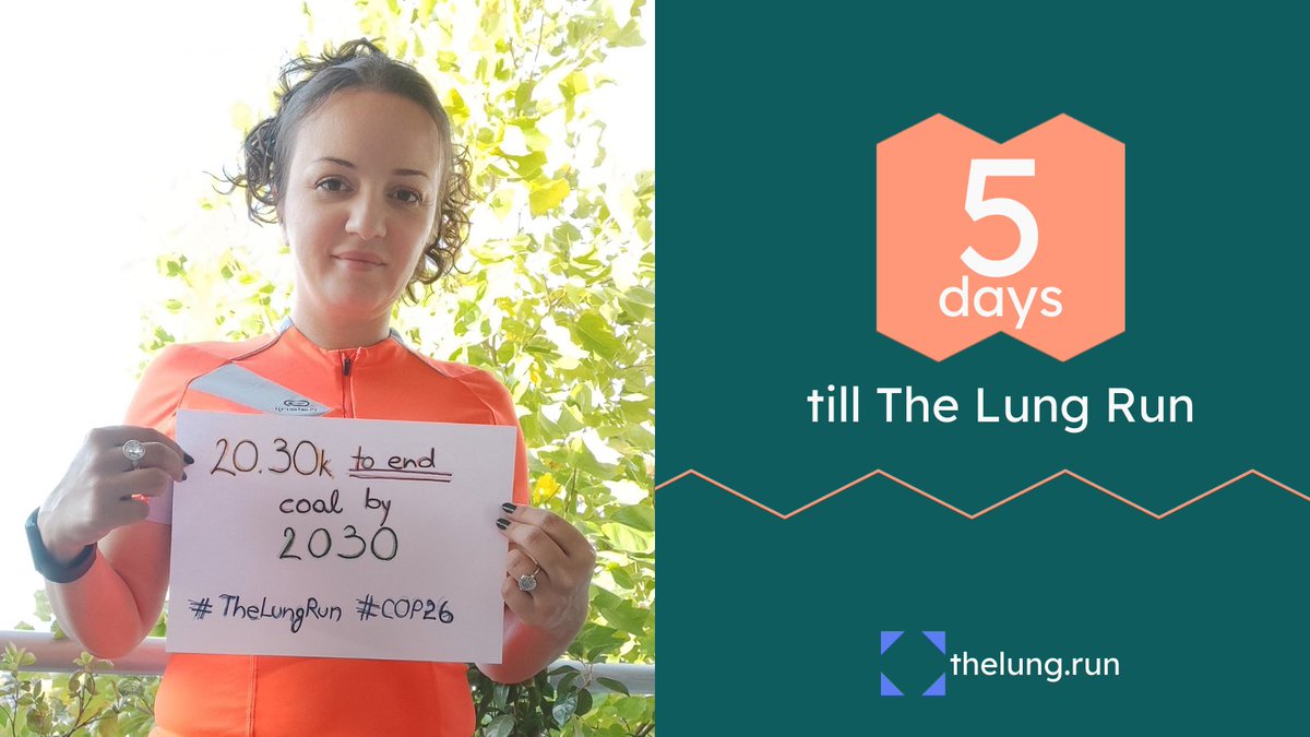 ceebankwatch's tweet image. 💪💪💪Only 5 days left till the #LungRun. It is not too late to join. Be part of the race to phase out #coal by 2030 for a cleaner, healthier and fairer world: thelung.run

#COP26 #COP26Glasow #BeyondCoal