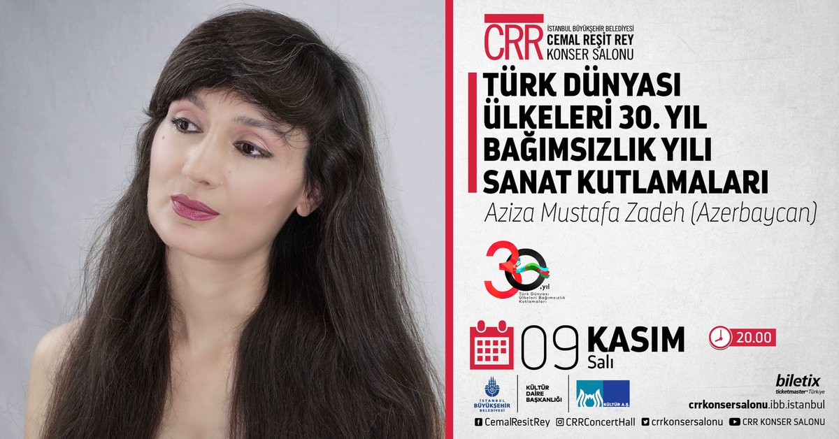 CRRConcertHall's tweet photo. Son biletler için📣

Her konserinin ruhundan bir parça olduğunu söyleyen Aziza Mustafa Zadeh; “Türk Dünyası Ülkeleri 30. Bağımsızlık Yılı Sanat Kutlamaları” kapsamında, Azerbaycan’ı temsilen konser verecek.🎹

#Azerbaycan https://t.co/BfUBO4QLWI