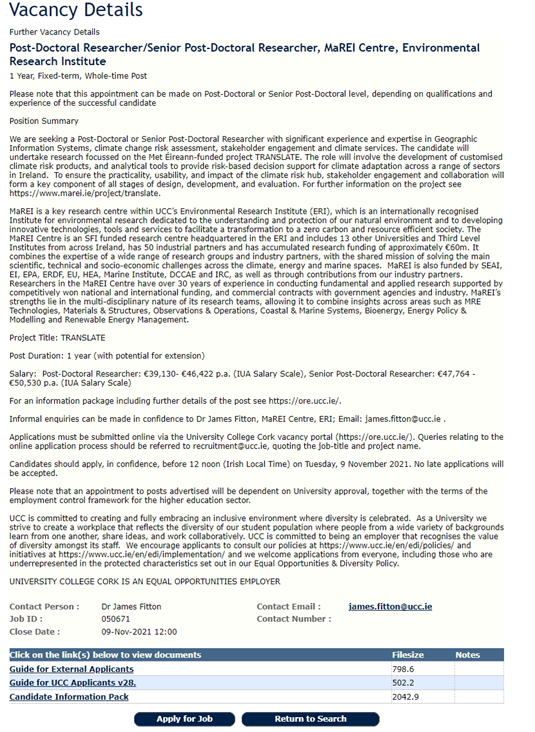 Re-advertising our postdoc in #GIS, #risk analysis &amp; #climate services with <a href="/UCCResearch/">UCC Research</a> &amp; <a href="/MaREIcentre/">MaREI</a> funded by <a href="/MetEireann/">Met Éireann</a> TRANSLATE, now available at postdoc and/or senior postdoc level - ucc.ie/en/hr/vacancie… search reference number 050671 #academicjobs #jobfairy #COP26