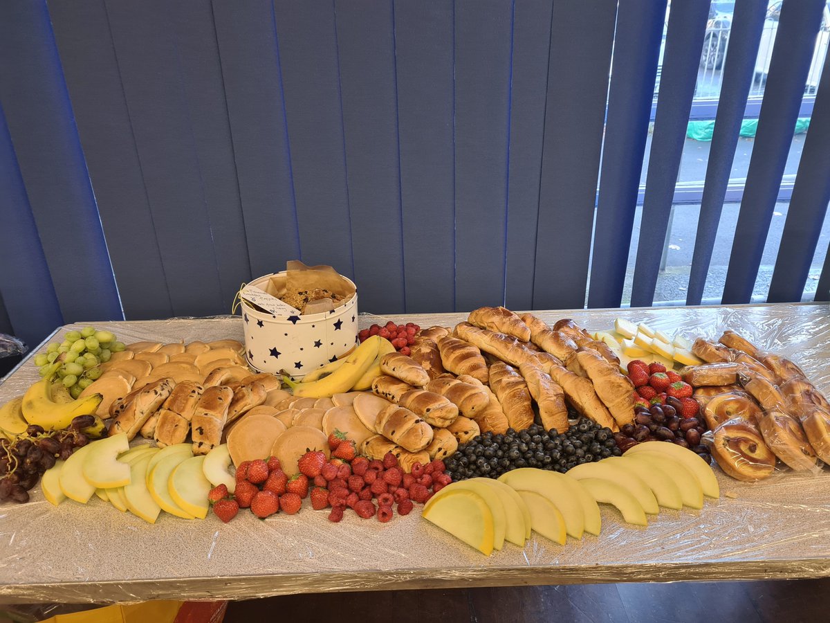 marys_rc's tweet photo. What a wonderful welcome back to school on our INSET day promoting the well being of staff @Illtyds_RC @CSC_RARSMerthyr #wellbeingbreakfast #happystaff https://t.co/o4g7wIH9f6
