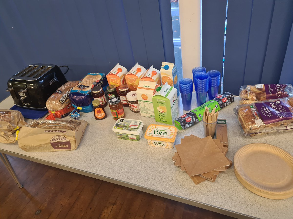 marys_rc's tweet photo. What a wonderful welcome back to school on our INSET day promoting the well being of staff @Illtyds_RC @CSC_RARSMerthyr #wellbeingbreakfast #happystaff https://t.co/o4g7wIH9f6