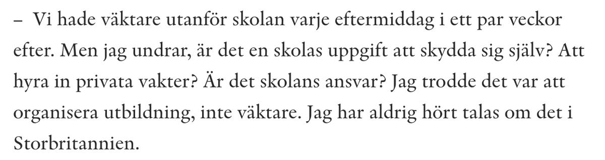Eskilstuna-rektorn Damian Brunker undervisade under många år på brittiska skolor med svåra sociala problem, men han trodde aldrig han skulle behöva lägga sin arbetstid på att organisera privata väktare.