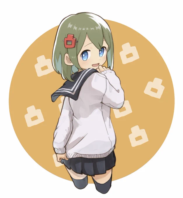 カーディガンセーラー服のあがりの絵描いてもらった!!!!!!!!超プリチー!!!!このお清楚感とあざとさのバランスが絶妙すぎる… 