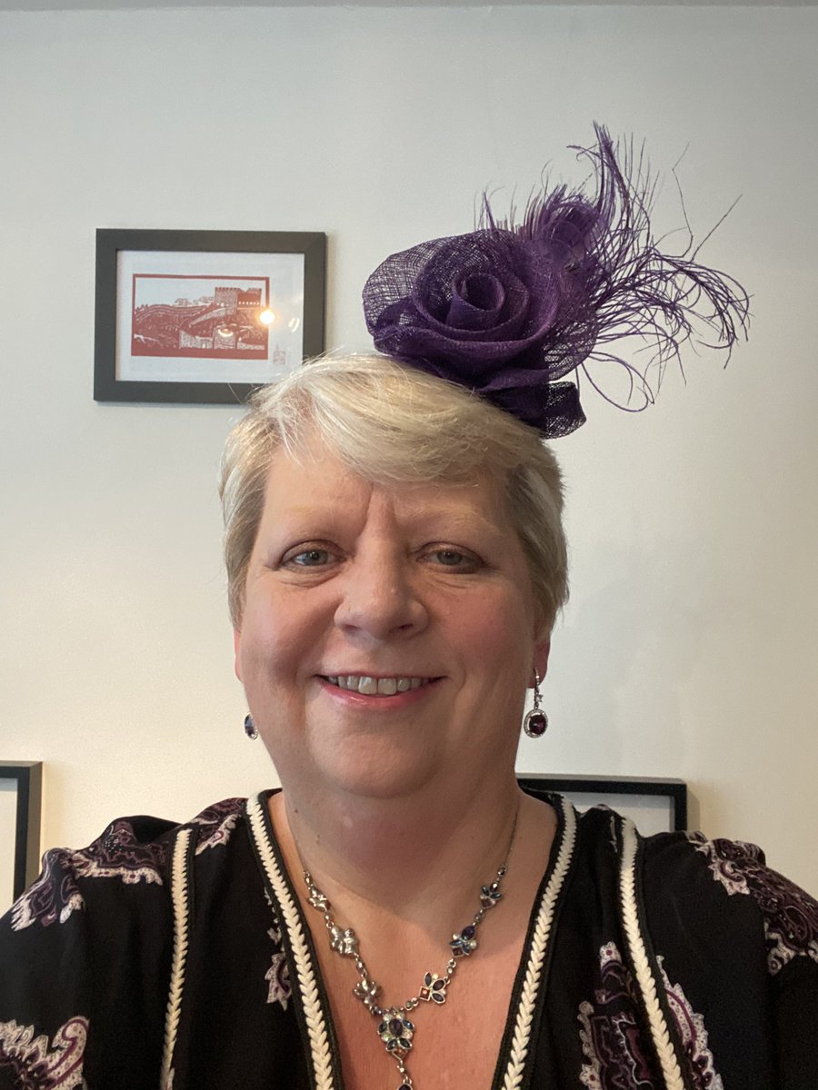 lgoodbu's tweet photo. Ready to #Sparkle4Seth in pancreatic cancer awareness month- necklace earrings dress shoes hat ✔️ ready for 30 days of purple @PancreaticCanUK https://t.co/wuIgOMIGjd