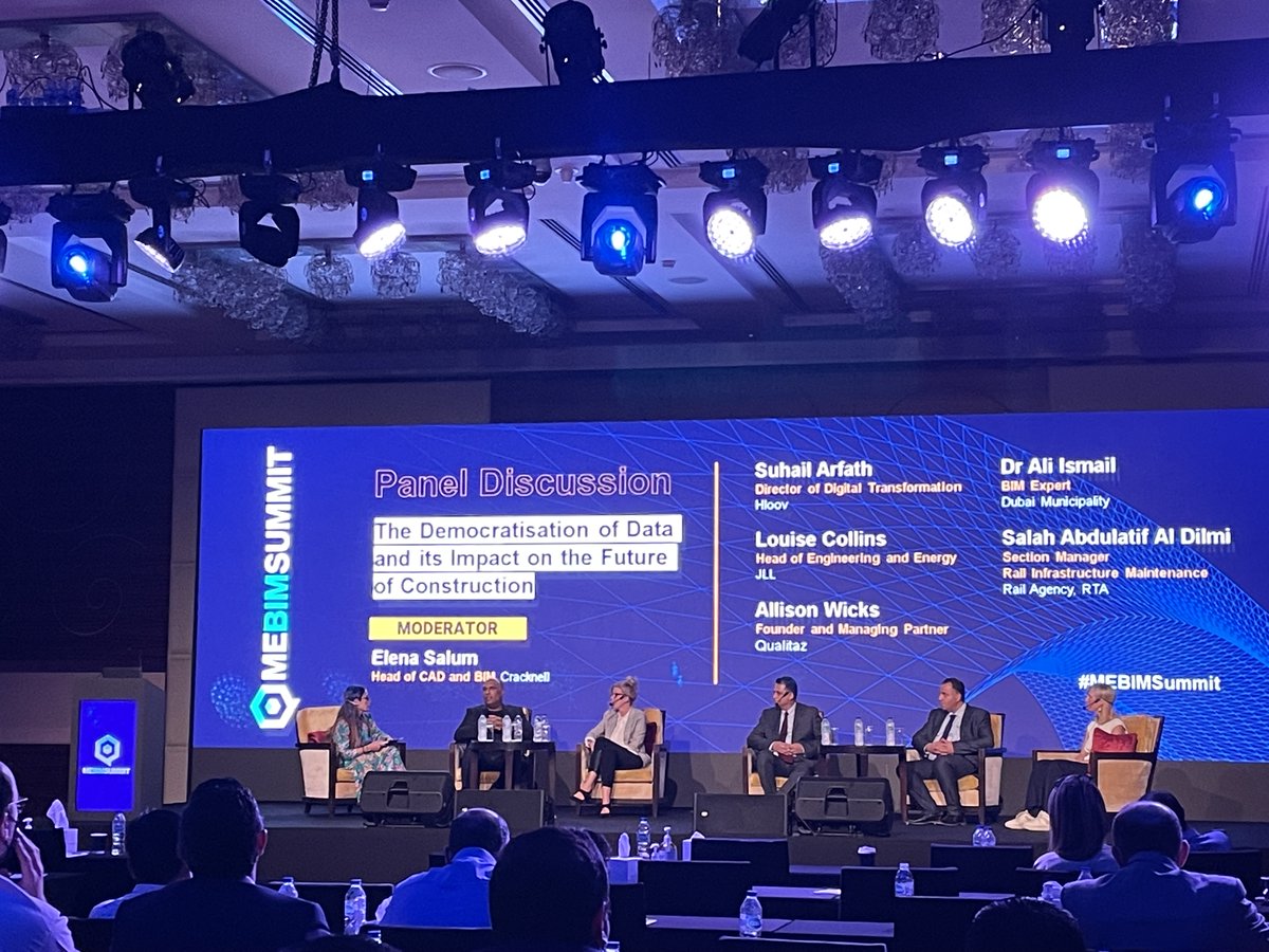 MEConstructionN's tweet photo. Round of Applause for our final panel of the day:
The Democratisation of Data and its Impact on the Future of Construction @HloovTweets @JLL @Qualitaz @DMunicipality @rta_dubai
#MEBIMSummit2021 #MEBIMSummit #datademocratisation #futureofconstruction #constructionindustry https://t.co/nkapUgGwLs