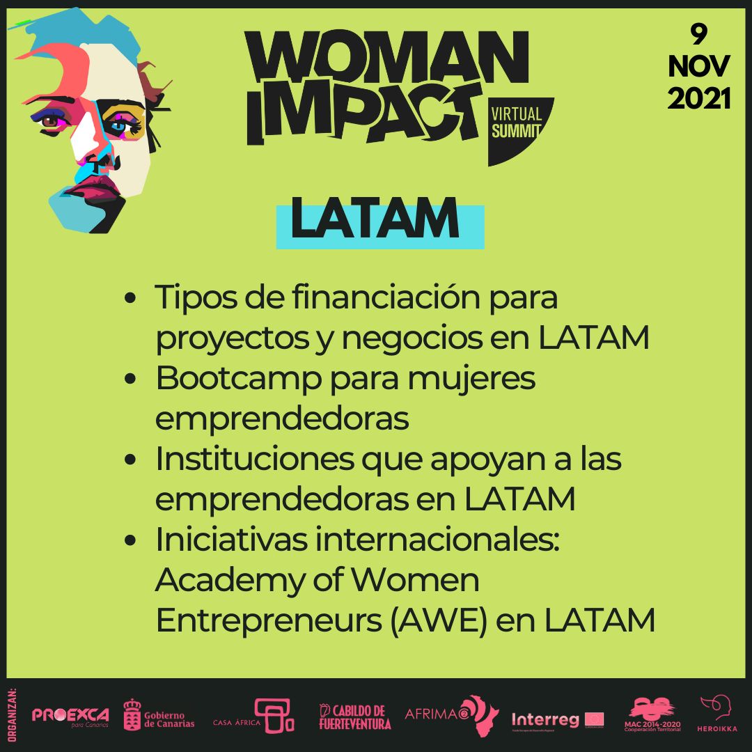 proexca's tweet photo. 👩 @woman_impact durará 5 días durante los que se abordarán 5 #temáticas relevantes para mujeres #emprendedoras de 5 continentes 🌐
🆕¡Temáticas por paneles en las imágenes!
📱Entrada gratuita en https://t.co/Ma9MeImu0R
ℹ https://t.co/i6ufqZozGZ
#womanimpactsummit https://t.co/d6F962B2wi